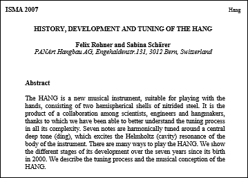History, Development and Tuning of the HANG